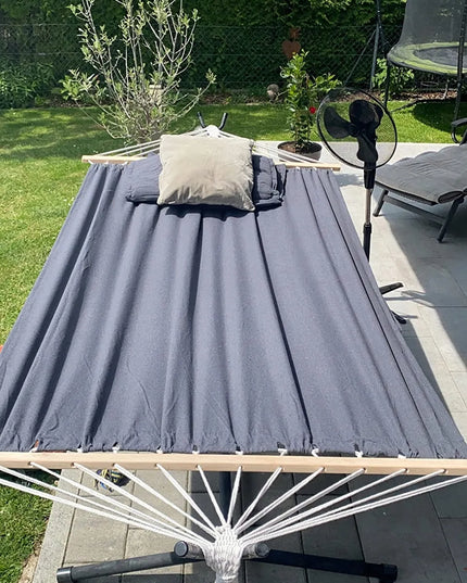 Songmics pilkas hamakas su skersiniu, 300 kg, 210 x 150 cm