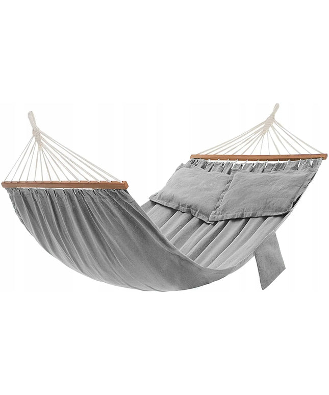Songmics pilkas hamakas su skersiniu, 300 kg, 210 x 150 cm