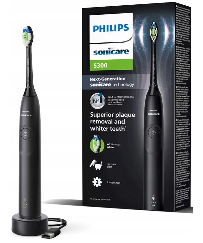 Soninis dantų šepetėlis Philips Sonicare 5300 Protective Clean juodos spalvos