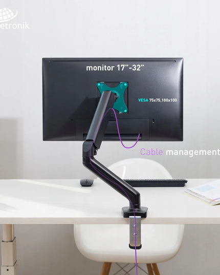 Spacetronik dujinis monitoriaus stalo laikiklis 17-32" VESA 75/100 iki 9 kg