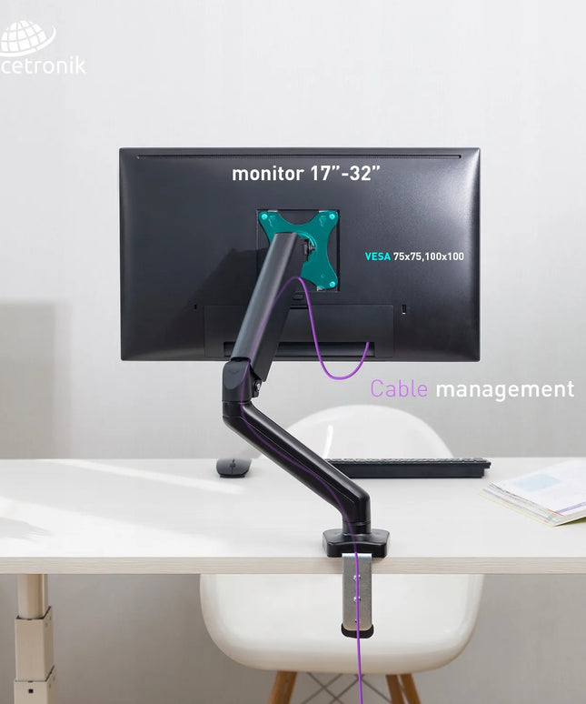Spacetronik dujinis monitoriaus stalo laikiklis 17-32" VESA 75/100 iki 9 kg