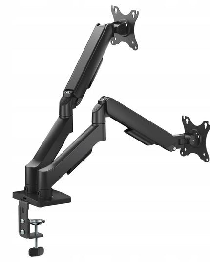 Spacetronik dvigubas stalinis monitorių laikiklis 17-32 coliams su USB, 18kg, VESA