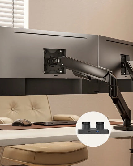 Spacetronik dvigubas stalinis monitorių laikiklis 17-32 coliams su USB, 18kg, VESA