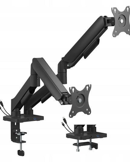 Spacetronik dvigubas stalinis monitorių laikiklis 17-32 coliams su USB, 18kg, VESA