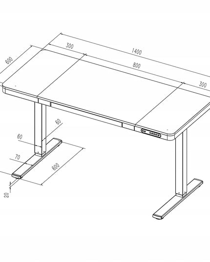 Spacetronik elektra reguluojamas stalas 73-118 kaimo ąžuolas Loft 140cm