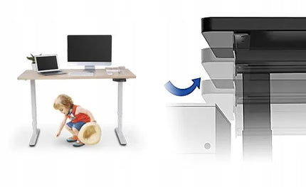 Spacetronik elektrinis reguliuojamas stalas 120x60, su stalčiumi, USB ir kabliuku, 60 kg