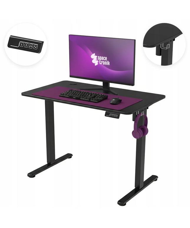 Spacetronik elektrinis reguliuojamas stalas 120x60cm, 60kg, juodas