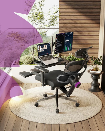 Spacetronik ergonominė biuro kėdė su tinkleliu, sukamoji, reguliuojama, pilka