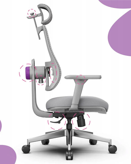 Spacetronik ergonominė biuro kėdė su tinkleliu, sukamoji, reguliuojama, pilka