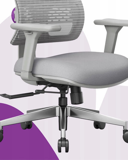 Spacetronik ergonominė biuro kėdė su tinkleliu, sukamoji, reguliuojama, pilka