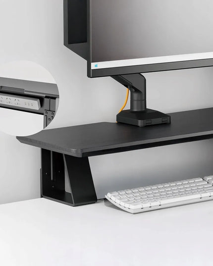 Spacetronik monitorio lentyna stalui, 106 cm, juoda