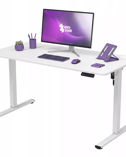 Spacetronik Moris elektrinis reguliuojamo aukščio stalas, 140x70 cm, baltas, LED skydelis