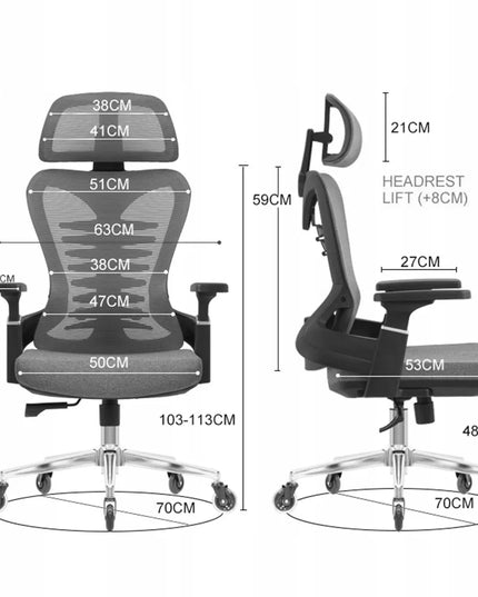 Spacetronik pilkas ergonomiškas tinklinis biuro kėdė