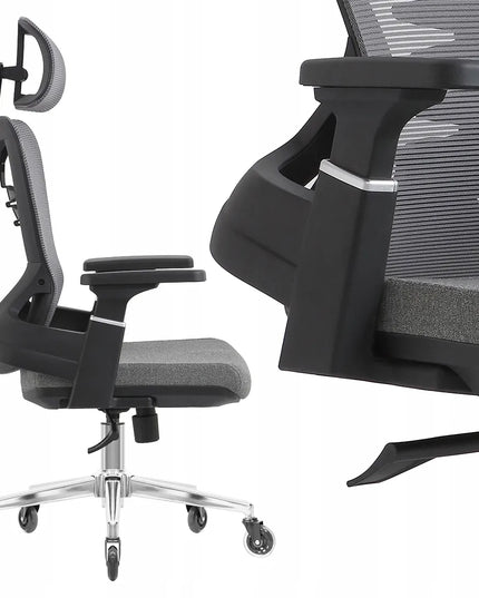 Spacetronik pilkas ergonomiškas tinklinis biuro kėdė
