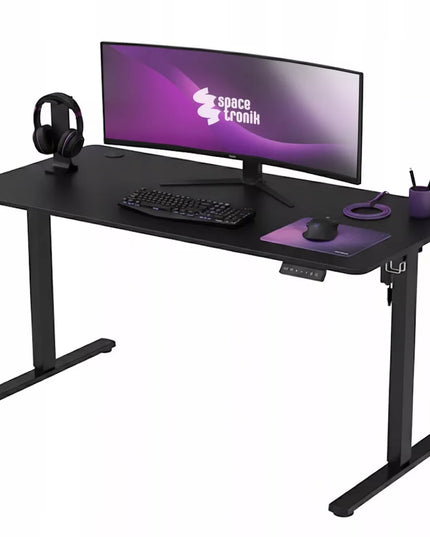 Spacetronik reguluojamas elektrinis stalas 160x80cm, 80kg, LED skydelis, juodas