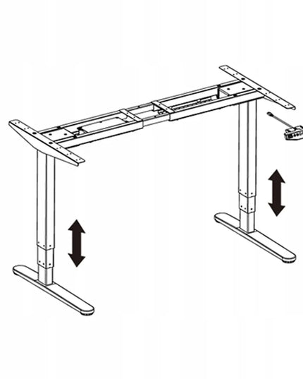 Spacetronik reguluojamas elektrinis stalo rėmas 125 kg, 2 varikliai, juodas