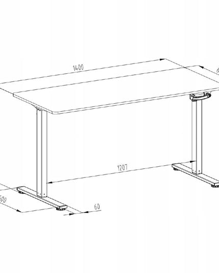 Spacetronik reguluojamo aukščio stalas 140x60 cm, rankinis mechanizmas, 40 kg