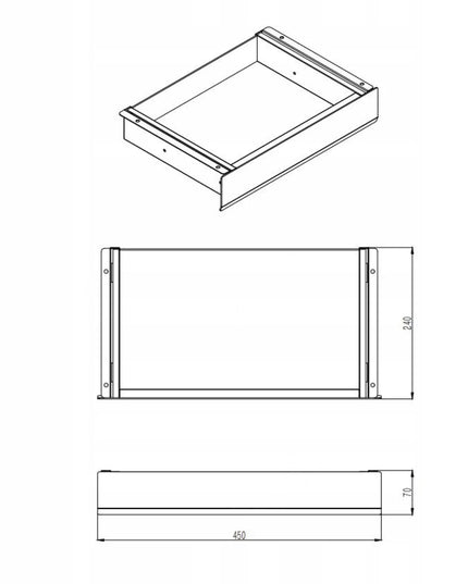 Spacetronik SPB-145B stalčius po stalu 45x24 cm, juodas