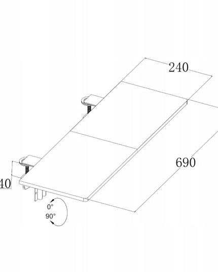 Spacetronik stalviršio priedas 69x24 ergonomiškas prailginimas SPB132W baltas