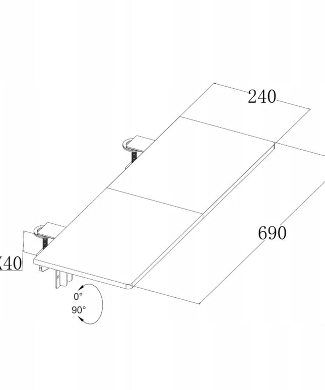 Spacetronik stalviršio priedas 69x24 ergonomiškas prailginimas SPB132W baltas