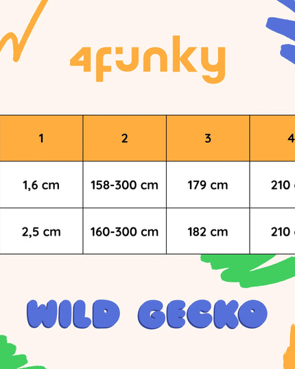 Spalvingas reguliuojamas pavadėlis šunims 4 Funky Wild Gecko 1,6 cm / 300 cm – S/M