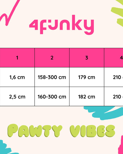 Spalvotas reguliuojamas pavadėlis šunims 4 Funky Pawty Vibes 1,6 cm / 300 cm – S/M