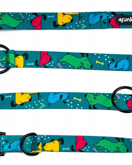 Spalvotas reguliuojamas pavadėlis šunims 4 Funky Pawty Vibes 1,6 cm / 300 cm – S/M
