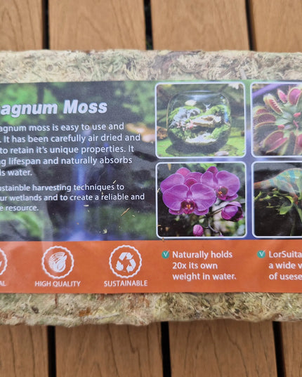 Sphagnum moss durpių samanos, įsišaknyti skatinantis substratas 150 g / 12 l terariumams