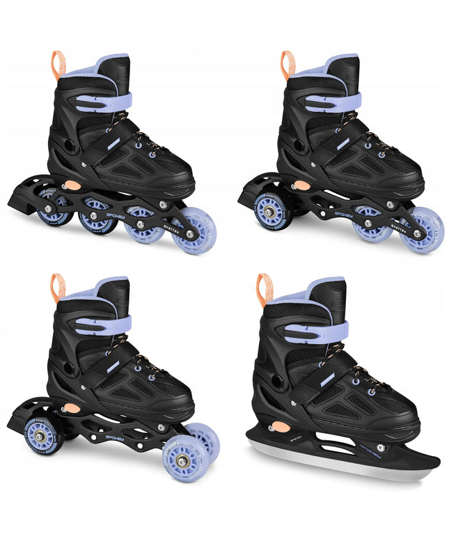 Spokey QUATTRO 4in1 riedučiai-pačiūžos 30-33 BK/VT