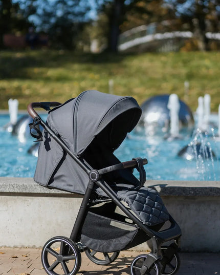 Sportinis vežimėlis 4Baby Stinger PRO, geliniai ratai, aliuminio rėmas, iki 22 kg, juodas
