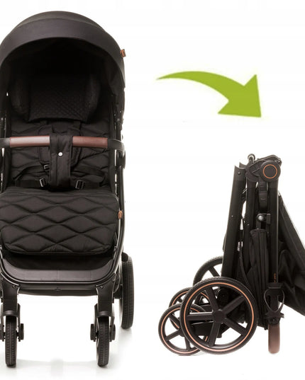 Sportinis vežimėlis 4Baby Stinger PRO, geliniai ratai, aliuminio rėmas, iki 22 kg, juodas