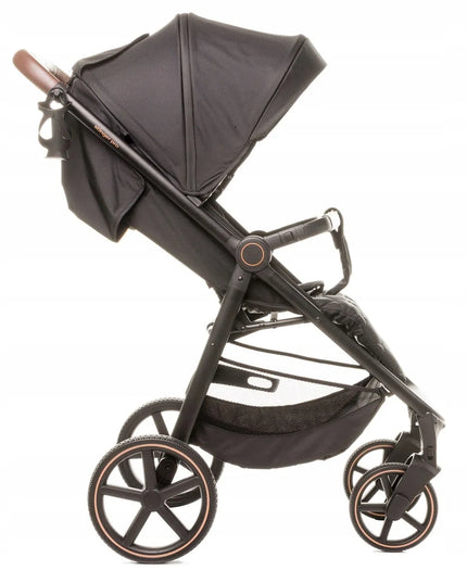 Sportinis vežimėlis 4Baby Stinger PRO, geliniai ratai, aliuminio rėmas, iki 22 kg, juodas