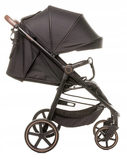 Sportinis vežimėlis 4Baby Stinger PRO, geliniai ratai, aliuminio rėmas, iki 22 kg, juodas