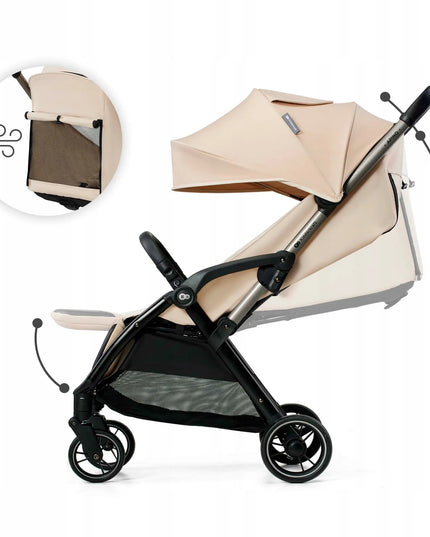 Sportinis vežimėlis Kinderkraft APINO 0-22 kg lengvas, sulankstomas, smėlio spalvos