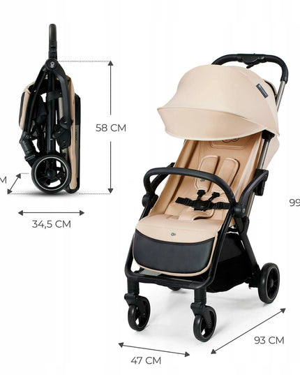 Sportinis vežimėlis Kinderkraft APINO 0-22 kg lengvas, sulankstomas, smėlio spalvos