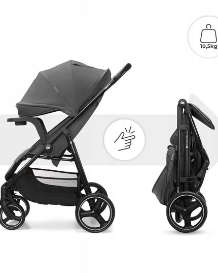Sportinis vežimėlis Kinderkraft TRIG 3 su padėklu, iki 22 kg, pilkas