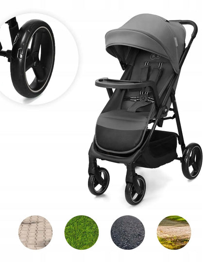 Sportinis vežimėlis Kinderkraft TRIG 3 su padėklu, iki 22 kg, pilkas