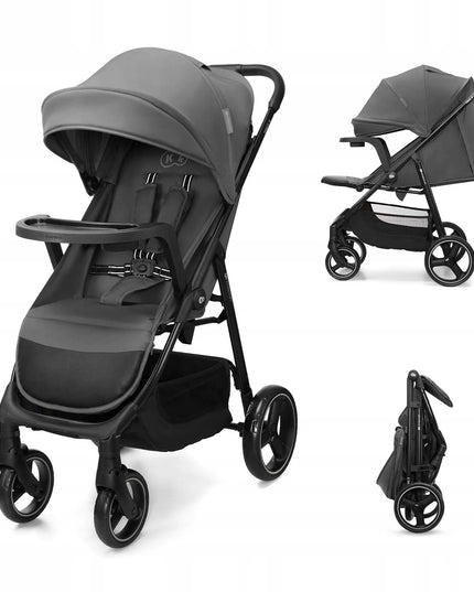 Sportinis vežimėlis Kinderkraft TRIG 3 su padėklu, iki 22 kg, pilkas