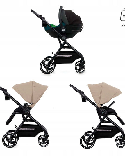 Sportinis vežimėlis Kinderkraft YOXI 22kg lengvas ir manevringas, smėlio spalvos