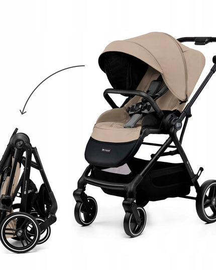 Sportinis vežimėlis Kinderkraft YOXI 22kg lengvas ir manevringas, smėlio spalvos