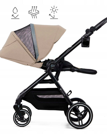 Sportinis vežimėlis Kinderkraft YOXI 22kg lengvas ir manevringas, smėlio spalvos