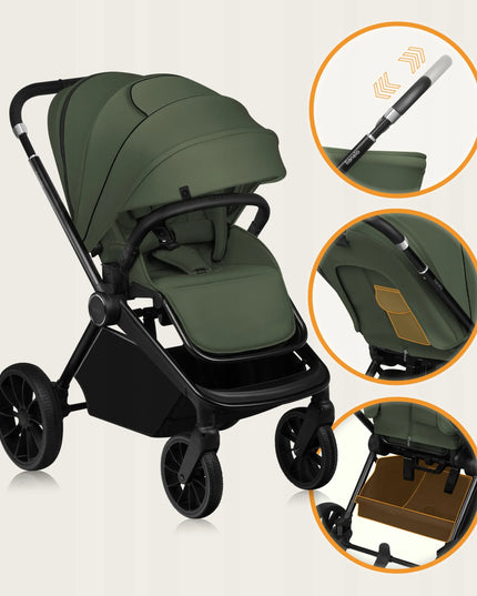 Sportinis vežimėlis Lionelo Mika Plus - Green Olive