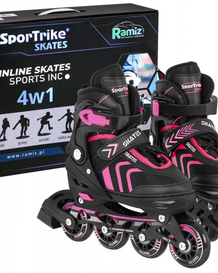 SporTrike 4-in-1 riedučių ir pačiūžų rinkinys, dydis 29-33, rožinė