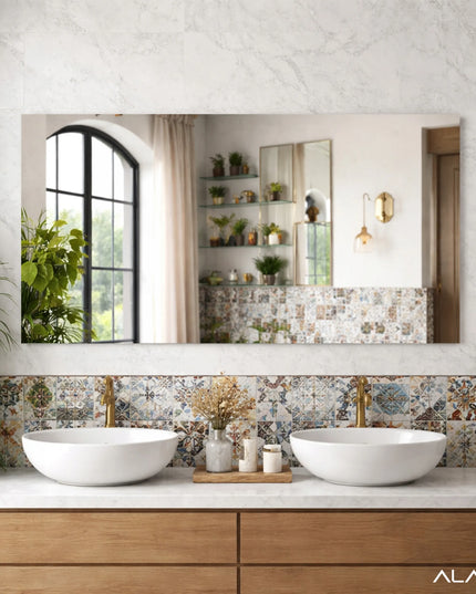 Stačiakampis veidrodis 150x100 cm svetainei, vonios kambariui ir prieškambariui