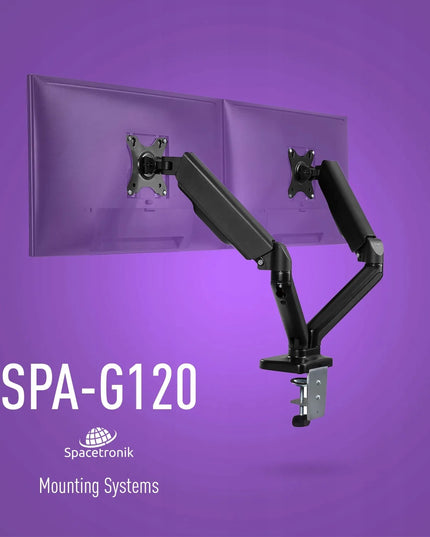 Stalinis dviejų monitorių laikiklis Spacetronik SPAG120, reguliuojamas, 17-32"