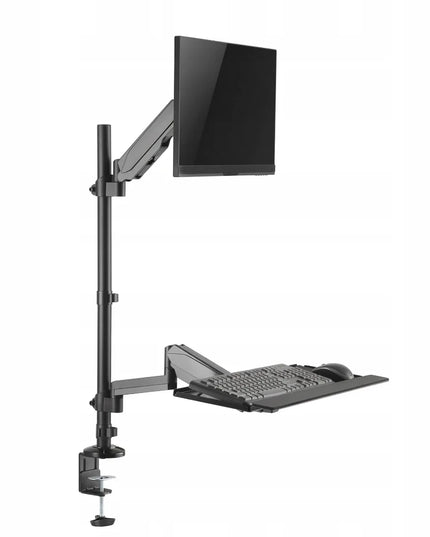 Stalinis monitoriaus ir klaviatūros laikiklis 17-32" VESA 8kg Spacetronik, juodas