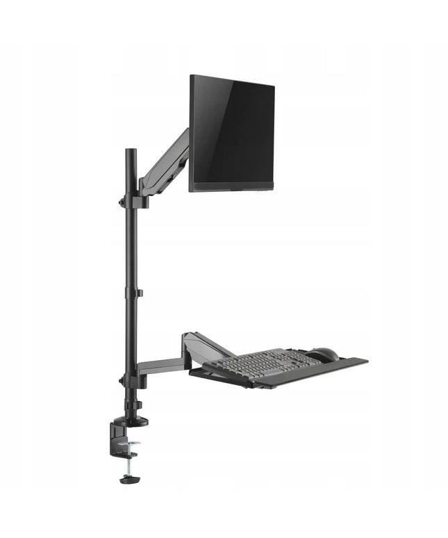 Stalinis monitoriaus ir klaviatūros laikiklis 17-32" VESA 8kg Spacetronik, juodas