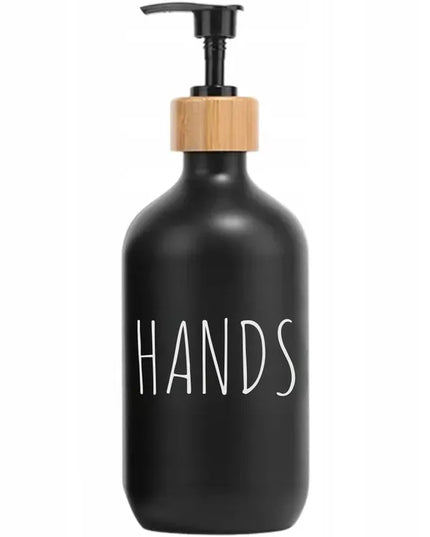 Stalinis rankinis skysto muilo dozatorius 400 ml, smėlio/juodos spalvos