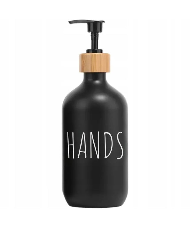 Stalinis rankinis skysto muilo dozatorius 400 ml, smėlio/juodos spalvos
