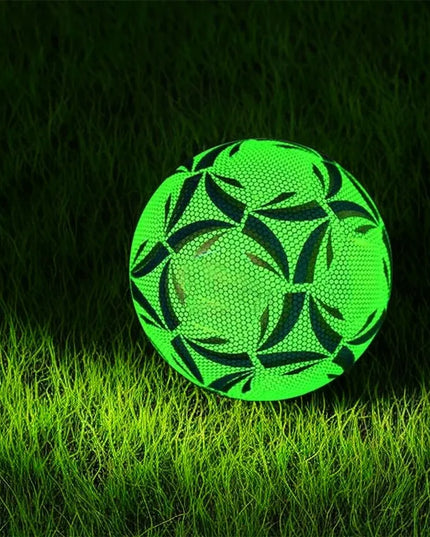 Stebuklingas atspindintis futbolo kamuolys fluorescencinis šviečiantis